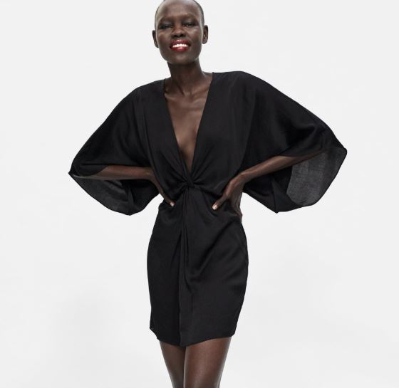 vestido nudo zara