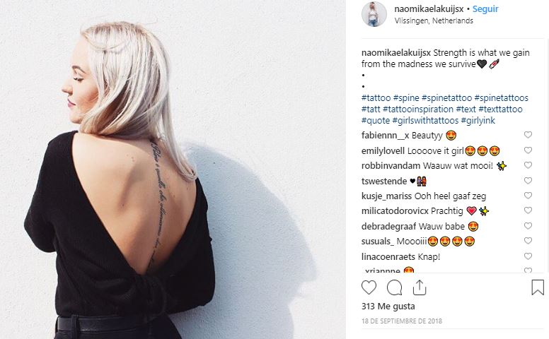 tatuajes en la columna vertebral