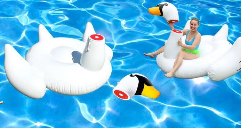 flotadores de cisne decapitados