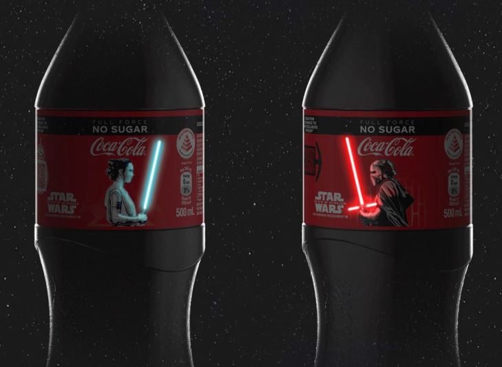 botellas con espadas láser