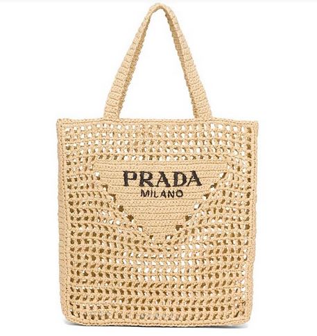 bolso tote rafia de Prada