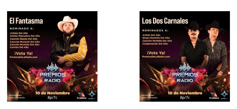 nominaciones a Los Premios de La Radio