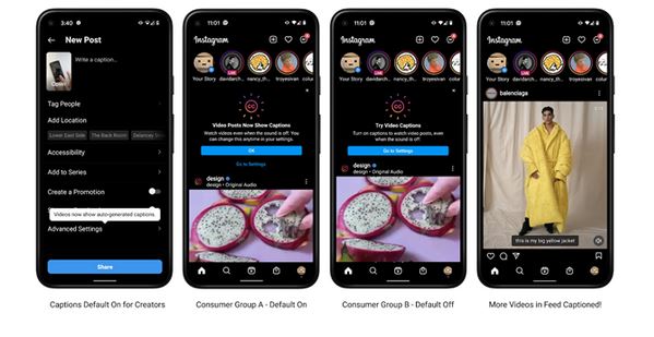 subtítulos para los vídeos del feed